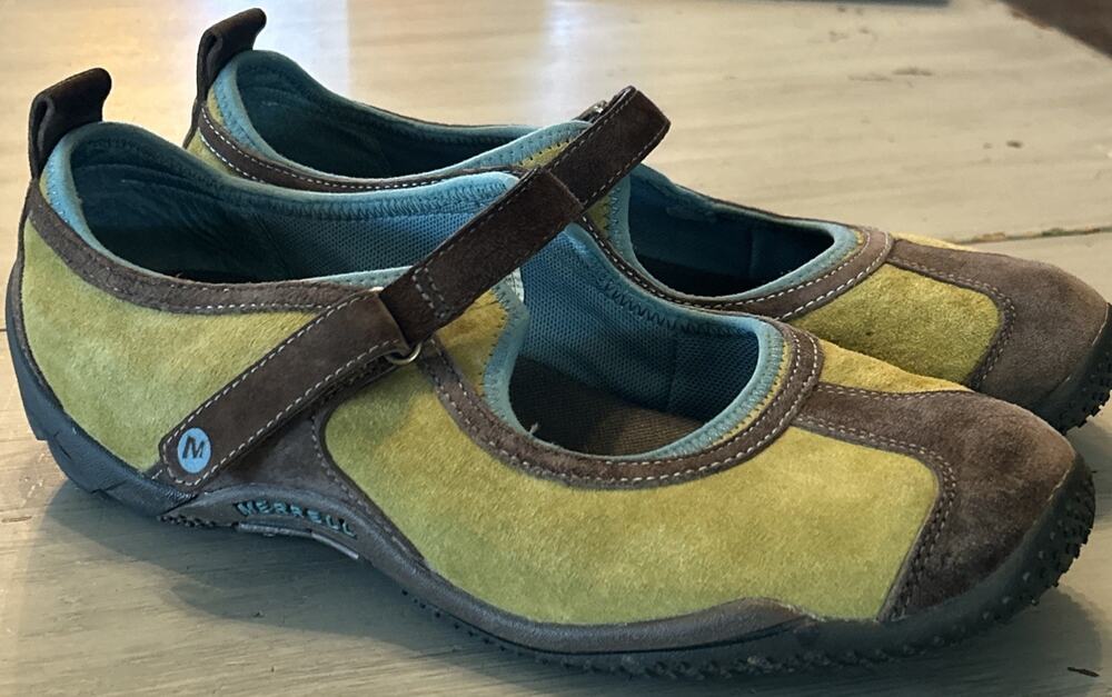 Merrell Circuit MJ Moss Green Mary Jane Suede Comfort Slip On Womens 9.5